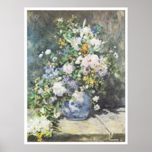 Pôster Vaso das flores, Pierre-Auguste Renoir 1886