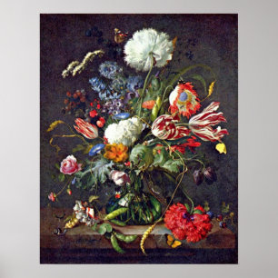 Pôster vaso de flor daqui até janeiro Davidsz. de Heem