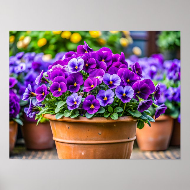 Poster Vaso de flor roxa encantador (Frente)