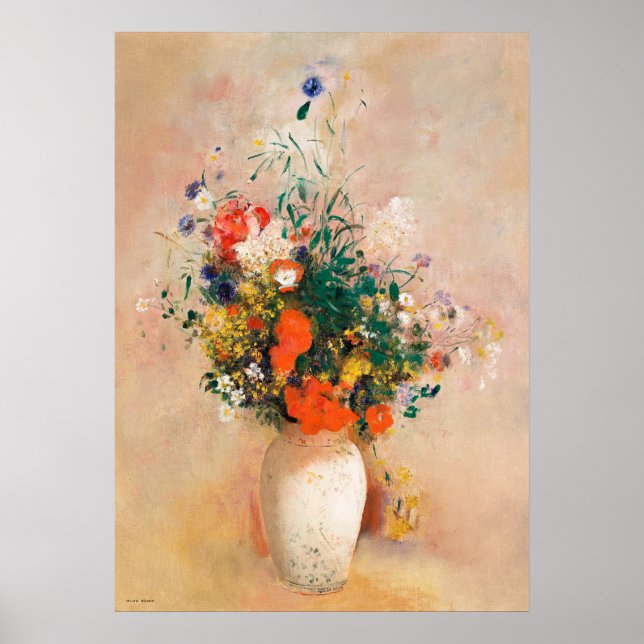 Poster Vaso de Flores por Odilon Redon (Frente)