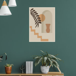 Poster Vaso de Folha de Escada Sol, Arte Geométrica Abstr