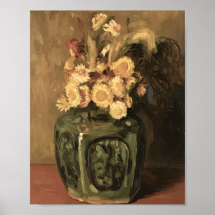 Poster Vaso de Gengibre Van Gogh com Crisântemos