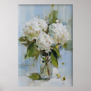 Poster Vaso de Hortênsia Vintage Arte de Parede Impressa,