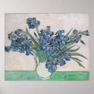 Poster Vaso de Íris Roxas de Van Gogh Pintura Floral