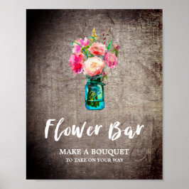 Poster Vaso de Pedra e Buquê de Flores Barra de Flores