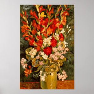 Poster Vaso de Van Gogh com Gladiolos e Cravos