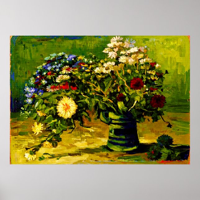 Poster Vaso de Van Gogh com Margaridas (Frente)