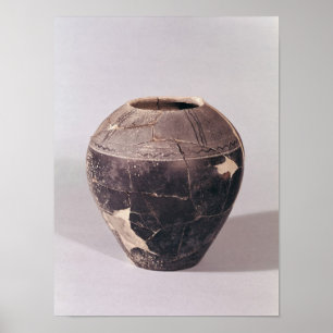 Poster Vaso do engobo decorado com linhas undulating
