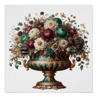 Pôster Vaso Floral da Baviera Vitoriana