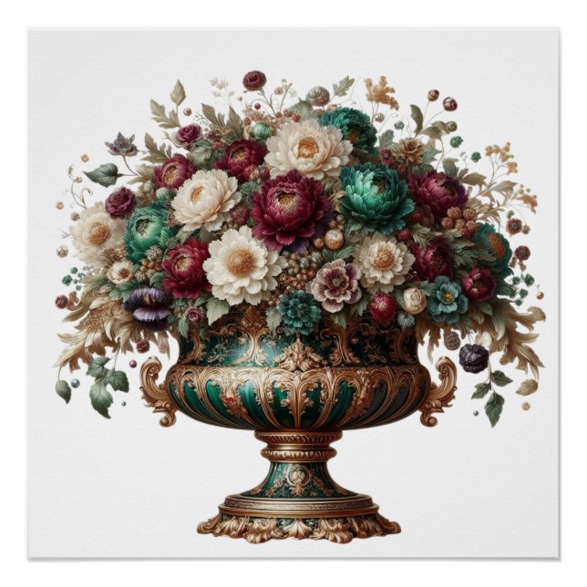 Pôster Vaso Floral da Baviera Vitoriana (Frente)
