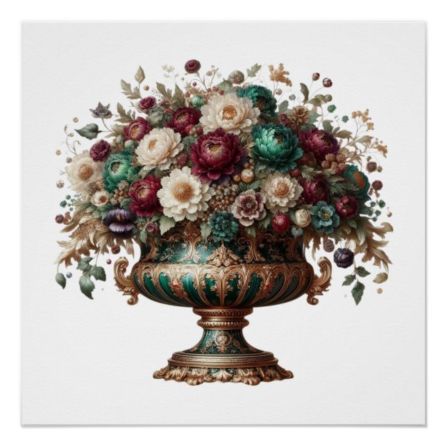 Pôster Vaso Floral da Baviera Vitoriana (Frente)