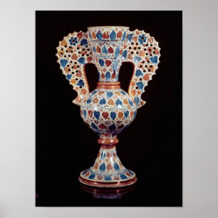 Pôster vaso Lata-vitrificado com decoração do brilho