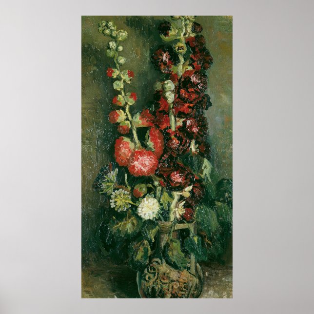 Poster Vaso Van Gogh com Malvas (Frente)