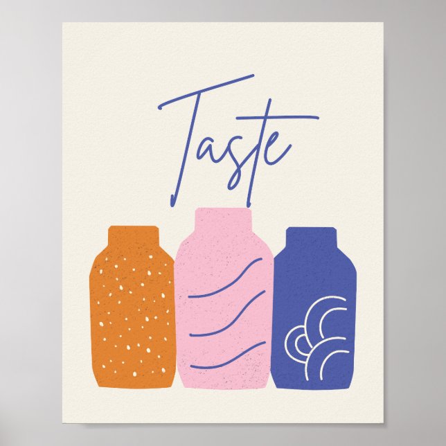 Poster Vasos Cerâmicos Retro Boho Arte de Parede Impressã (Frente)