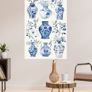 Poster Vasos Delftware, caracterizados por seu clássico