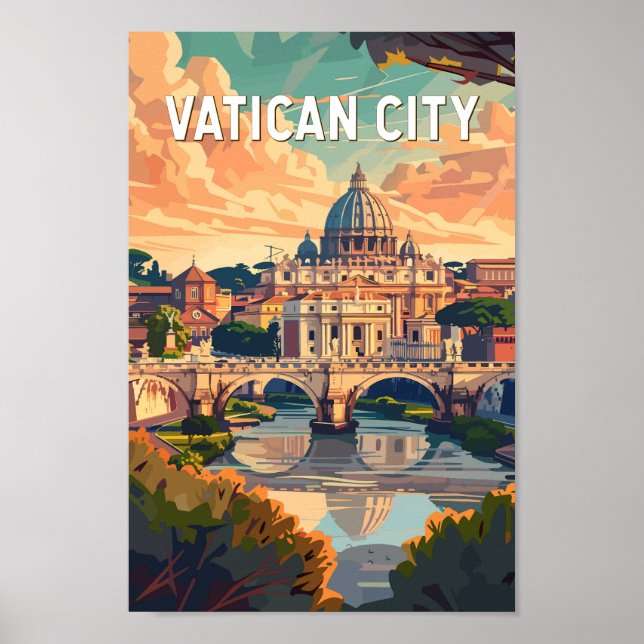 Poster Vaticano City Art Vintage (Frente)
