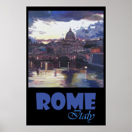 Poster Vaticano Roma Itália Retro Viagem