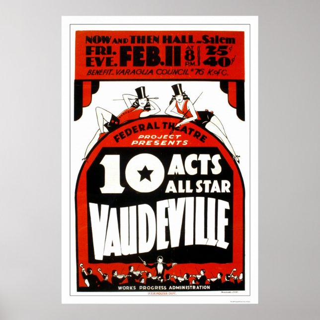 Poster Vaudeville All Star 1938 WPA (Frente)