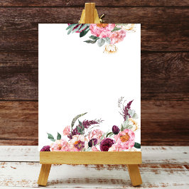 Poster Vazio Adiciona Seu Próprio Boho Cor-de-Rosa Pincel