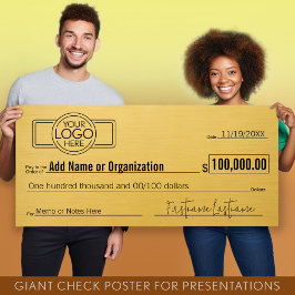Poster Vazio Giant Check for Sweepstakes, Prêmios, Charit