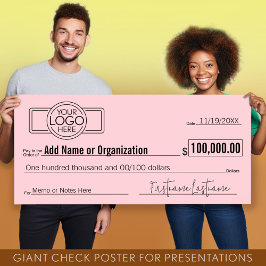 Poster Vazio Giant Check for Sweepstakes, Prêmios, Charit