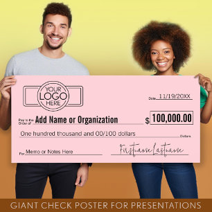Poster Vazio Giant Check for Sweepstakes, Prêmios, Charit