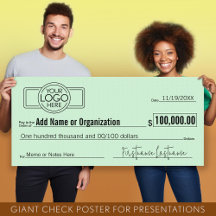 Vazio Giant Check for Sweepstakes, Prêmios, Charit