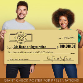 Poster Vazio Giant Check for Sweepstakes, Prêmios, Charit