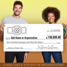 Vazio Giant Check for Sweepstakes, Prêmios, Charit