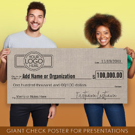 Poster Vazio Giant Check for Sweepstakes, Prêmios, Charit