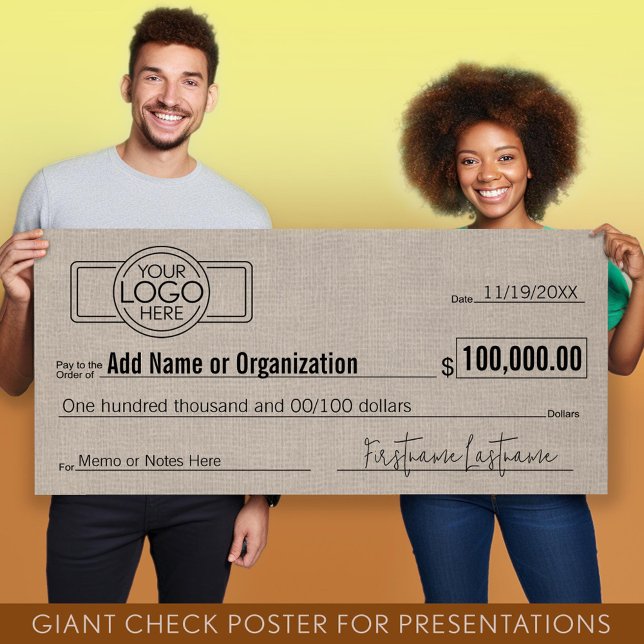 Poster Vazio Giant Check for Sweepstakes, Prêmios, Charit (Giant Check for Presentations)