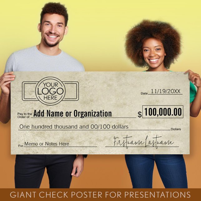 Poster Vazio Giant Check for Sweepstakes, Prêmios, Charit (Giant Check for Presentations)