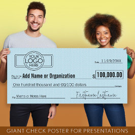 Poster Vazio Giant Check for Sweepstakes, Prêmios, Charit