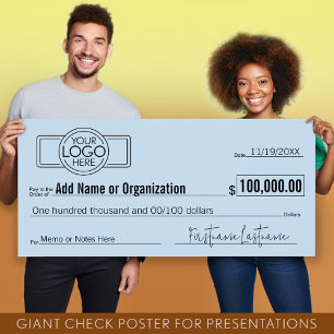 Poster Vazio Giant Check for Sweepstakes, Prêmios, Charit