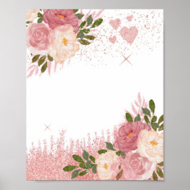 Poster Vazio Glitz E Glitter Dourado Rosa