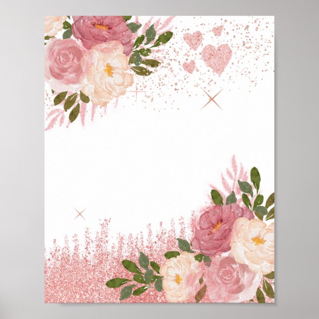 Poster Vazio Glitz E Glitter Dourado Rosa (Frente)