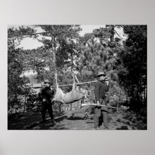 Pôster Veado em uma vara, 1900s adiantados