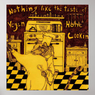 Pôster Vegan Chef Cat Maurice