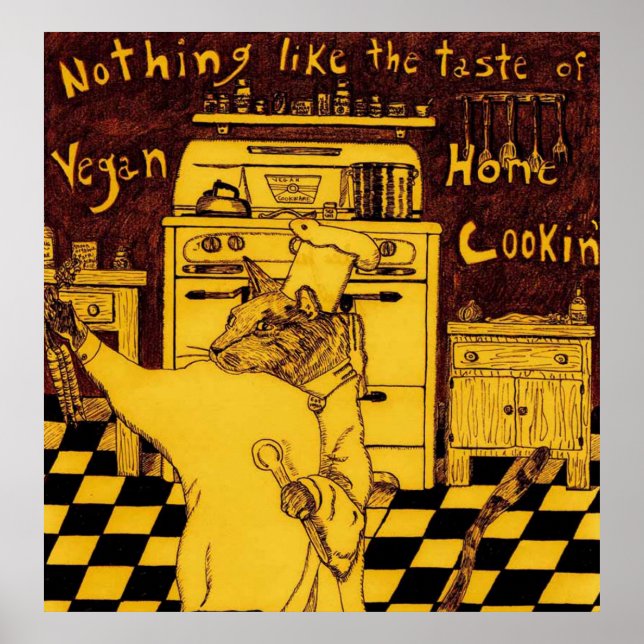 Pôster Vegan Chef Cat Maurice (Frente)