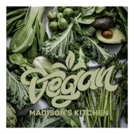Pôster Vegan de nome personalizado
