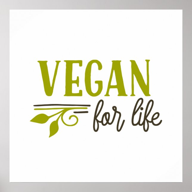 Poster Vegan For Life (Frente)