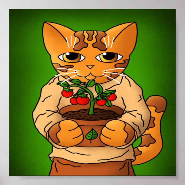 Poster Vegan Gardener Cat (Frente)