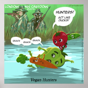 Pôster Vegan Hunters Funny Quality Glossy Engraçado Poste