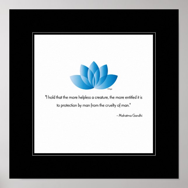 Pôster Vegan, Mahatma Gandhi - Decor de Parede (Frente)