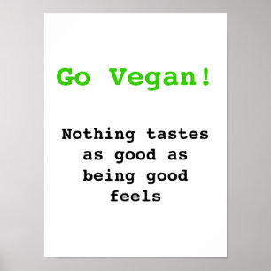 Poster Vegan Nada tem gosto de ser bom