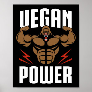 Poster Vegan Power - Gorilla Workout E Gym Bodybuilding