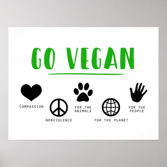 Poster Vegan: Veganismo da compaixão ambiental (Frente)