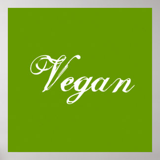 Pôster Vegan. Verde. Slogan. Personalizado