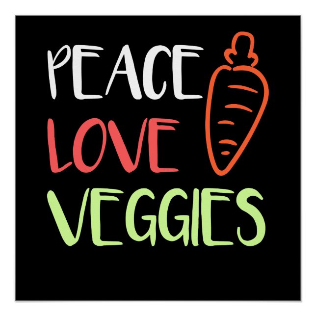 Pôster Vegano - Paz Amor Legumes (Frente)