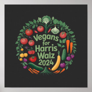 Poster Veganos para Harris Waltz 2024: Mostre seu Apoio c